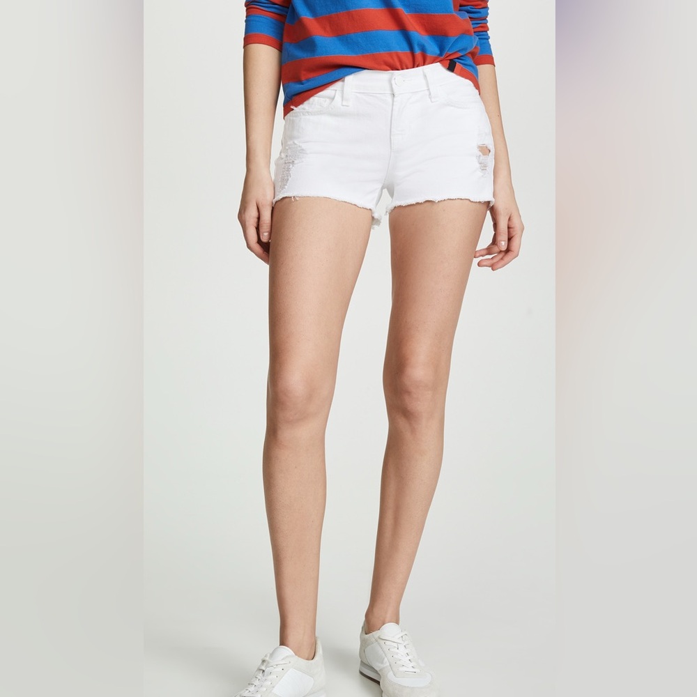 J Brand Cut-off White Denim Shorts
